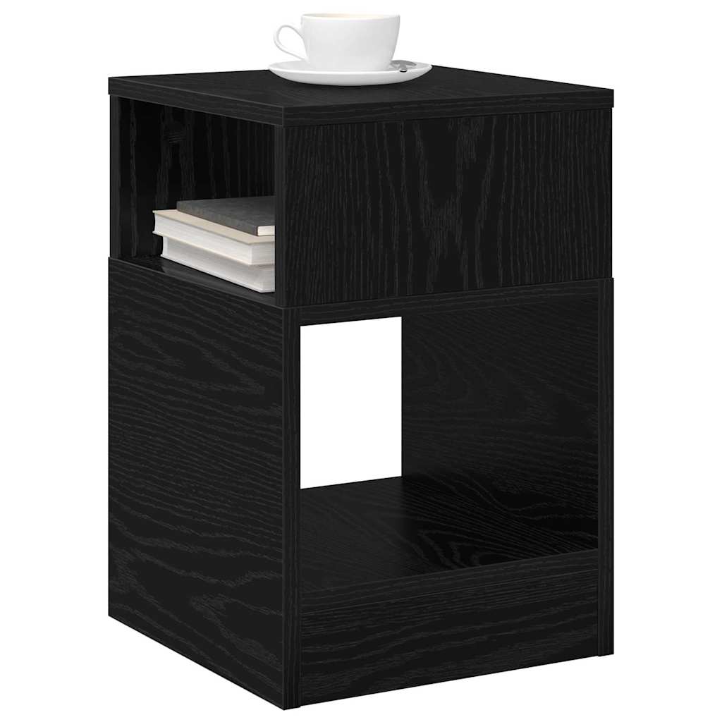 vidaXL End Table 2 pcs Μαύρη Οξυά 30,5 x 30 x 45 εκ Επεξεργασμένο ξύλο