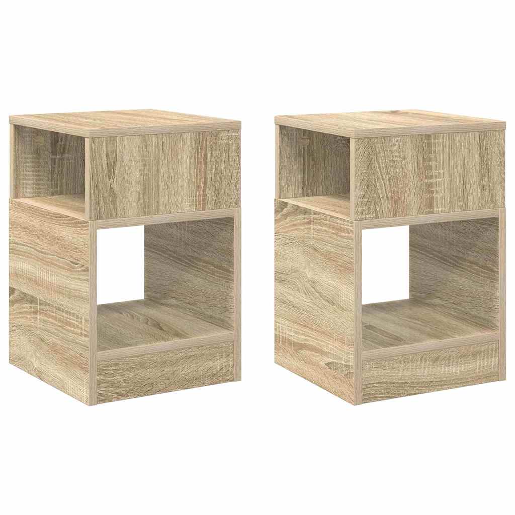 vidaXL End Table 2 pcs Δρύς Sonoma 30,5 x 30 x 45 εκ