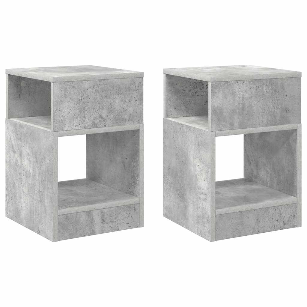 vidaXL End Table 2 pcs Σκυρόδεμα Γκρι 30,5 x 30 x 45 εκ