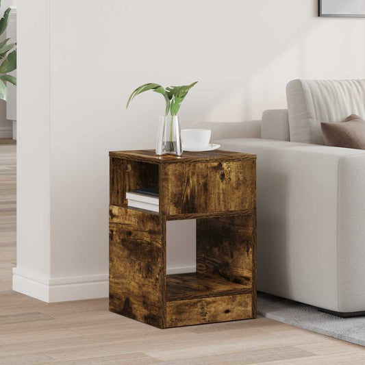 vidaXL End Table Καπνιστό Δρύς 30,5 x 30 x 45 εκ Επεξεργασμένο Ξύλο