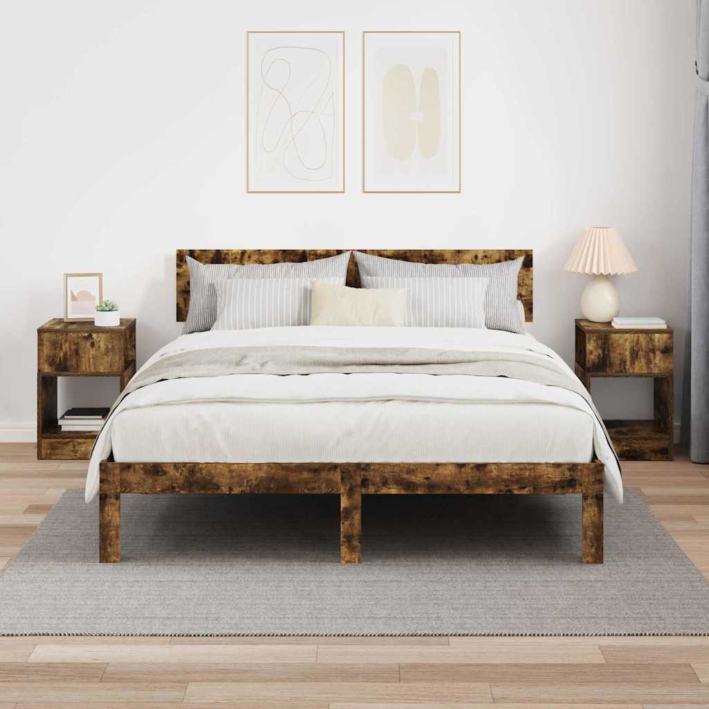 vidaXL End Table 2 pcs Καπνιστό Δρύς 30,5 x 30 x 45 εκ