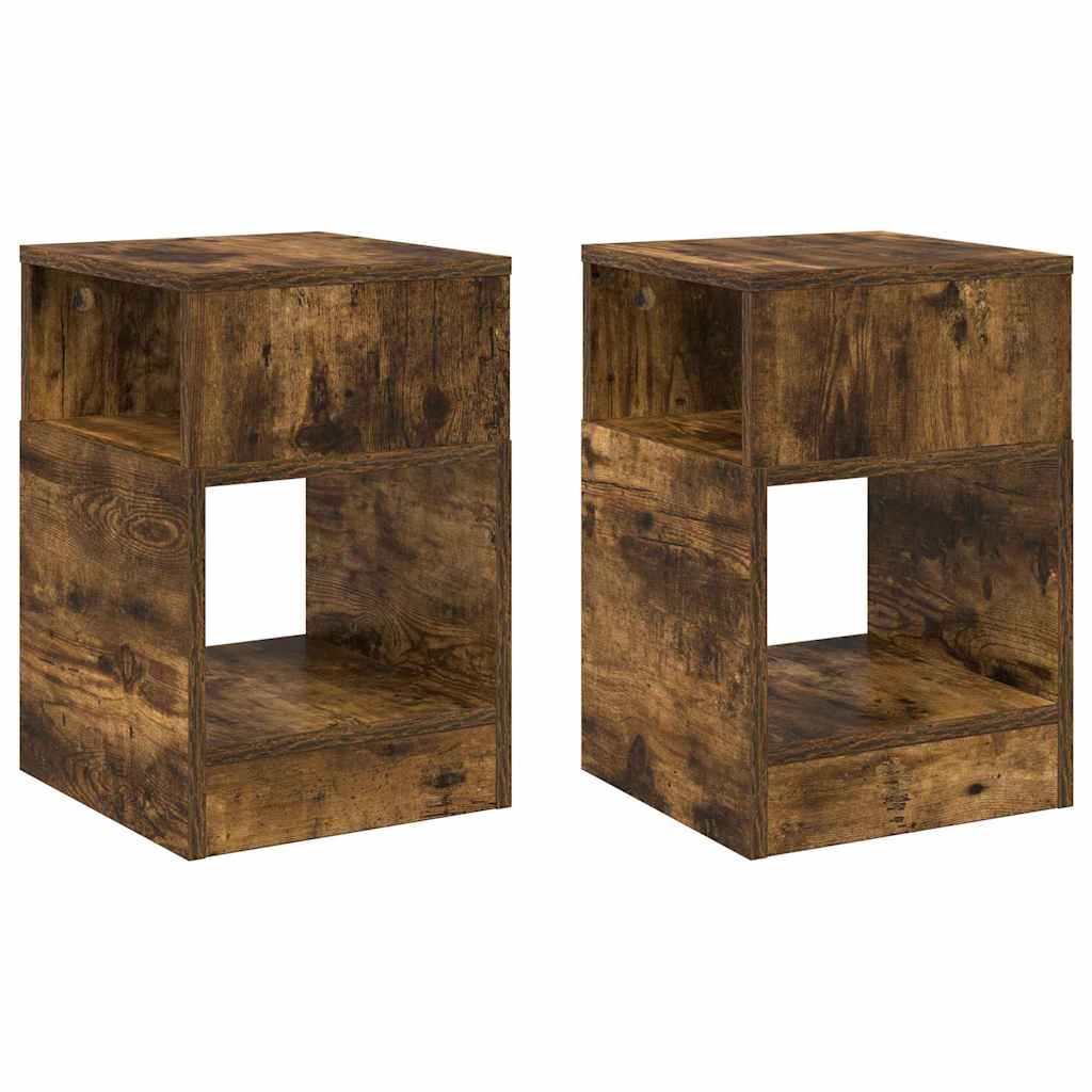 vidaXL End Table 2 pcs Καπνιστό Δρύς 30,5 x 30 x 45 εκ