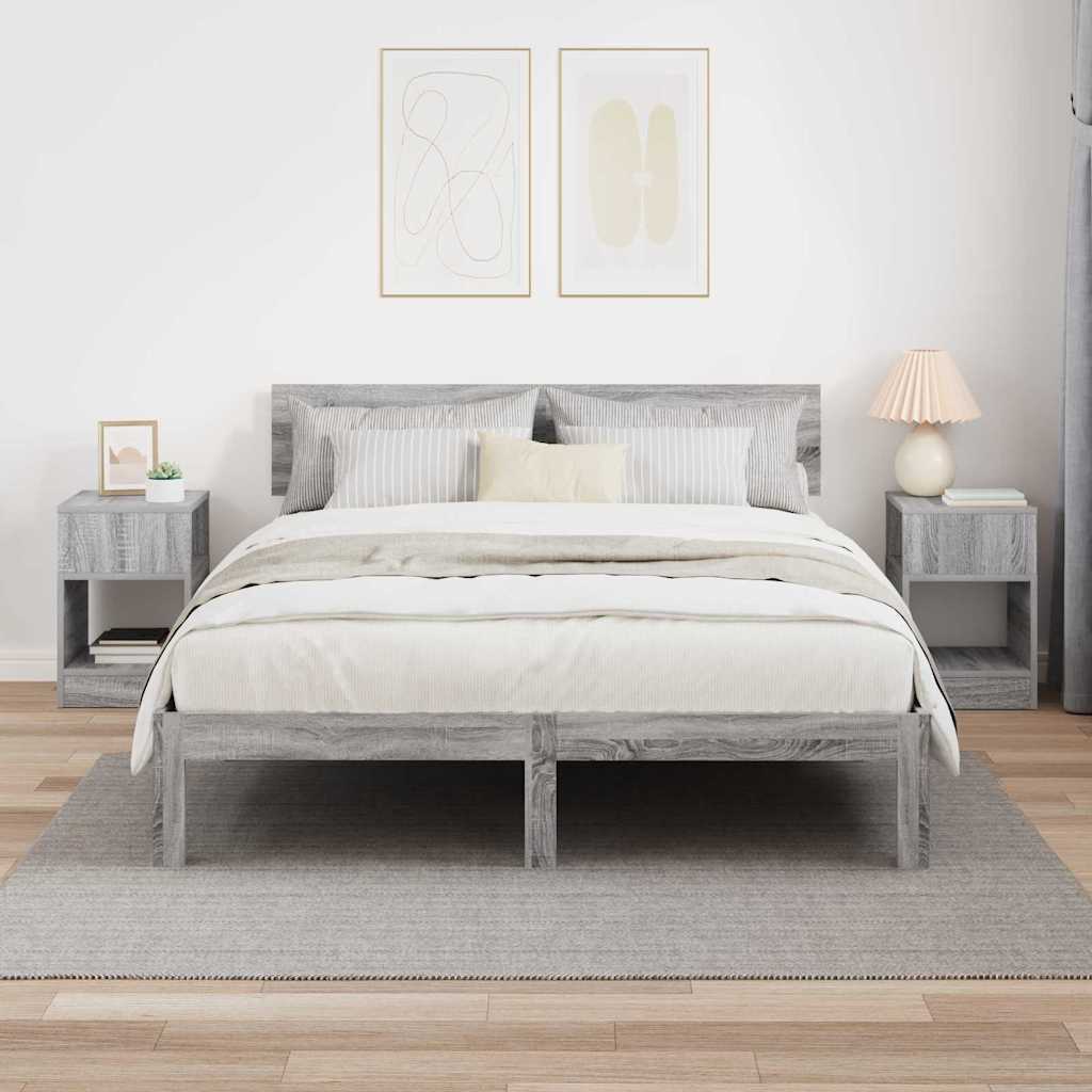 vidaXL End Table 2 pcs Γκρίζο Σονομα 30,5 x 30 x 45 εκ