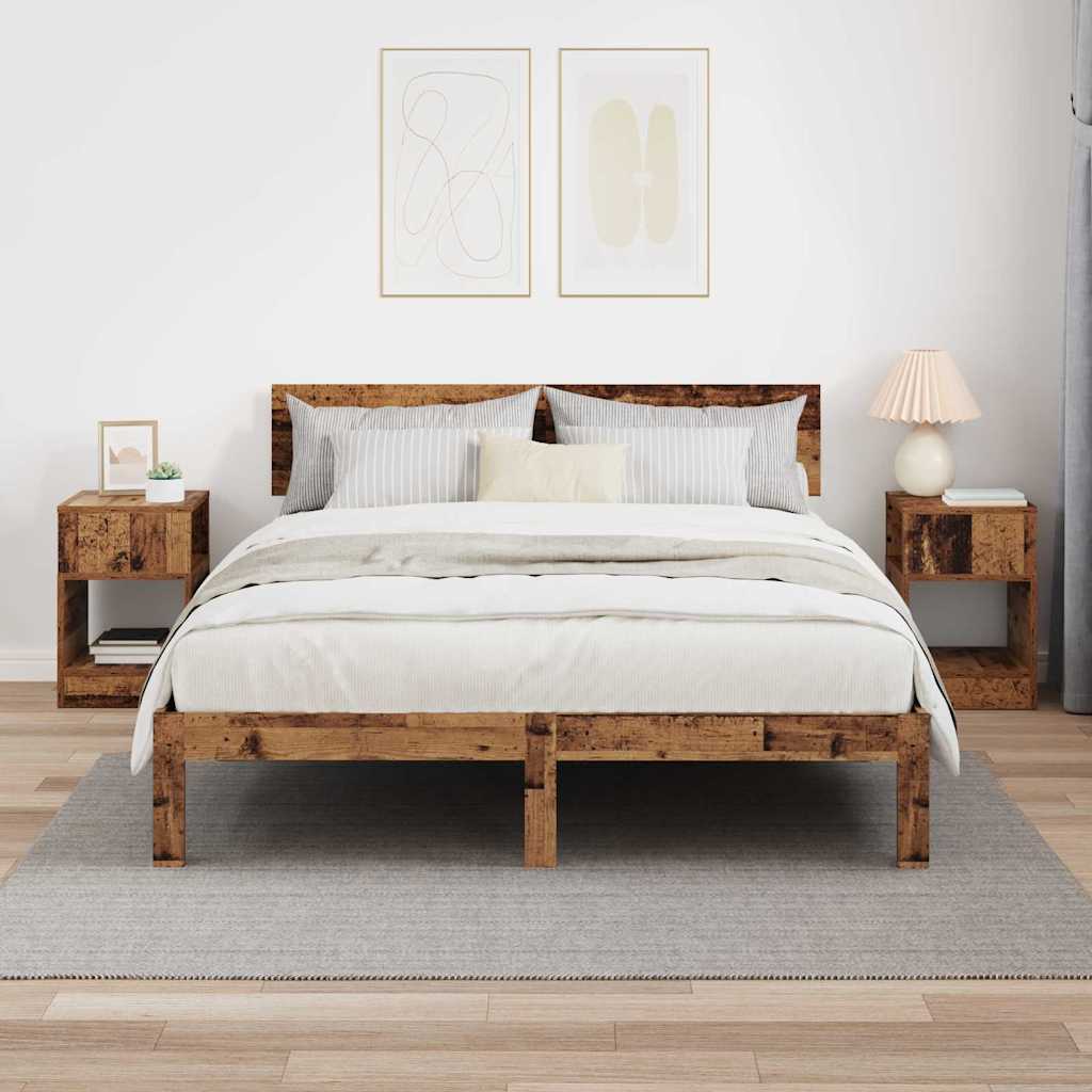 vidaXL End Table 2 pcs Παλιό ξύλο 30,5 x 30 x 45 εκ Επεξεργασμένο ξύλο