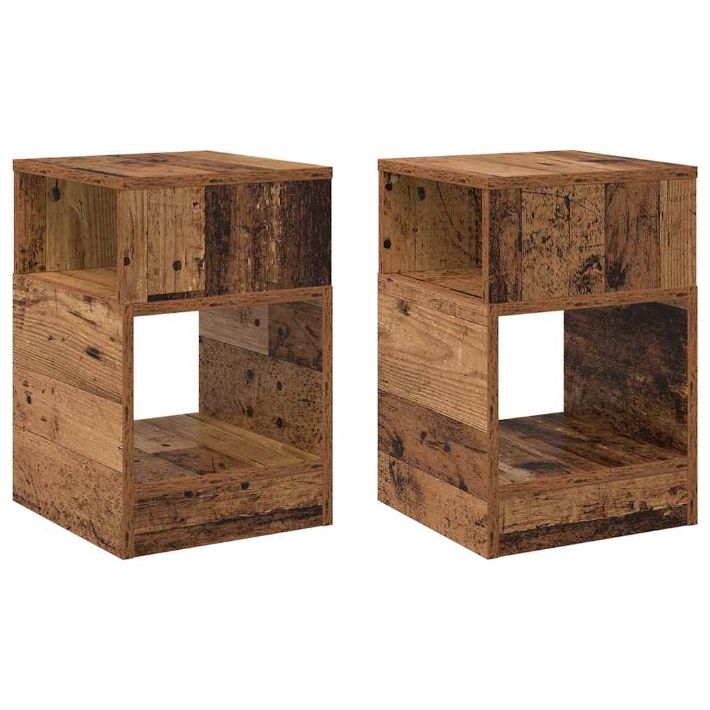 vidaXL End Table 2 pcs Παλιό ξύλο 30,5 x 30 x 45 εκ Επεξεργασμένο ξύλο