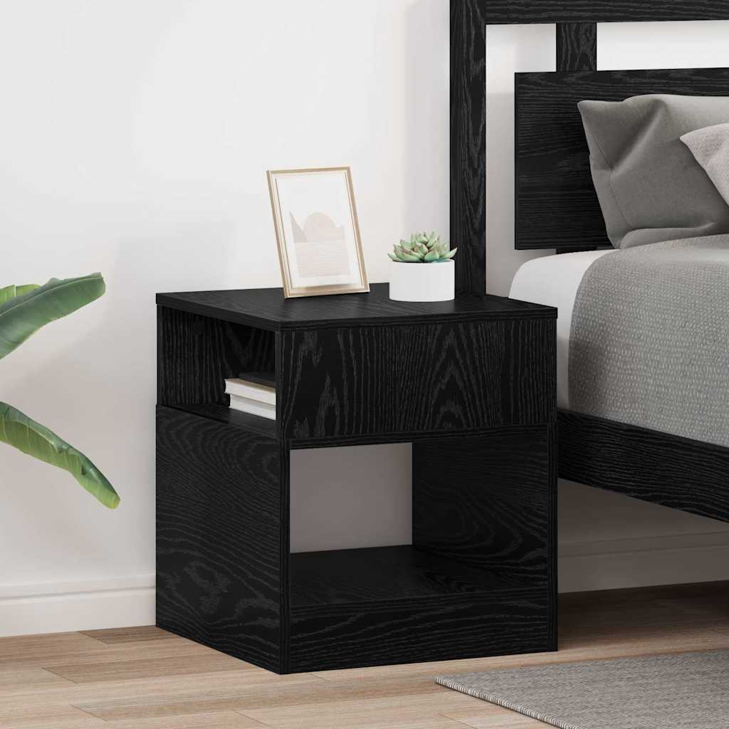 vidaXL End Table 2 pcs Μαύρη Οξυά 40,5 x 40 x 45 εκ Επεξεργασμένο ξύλο