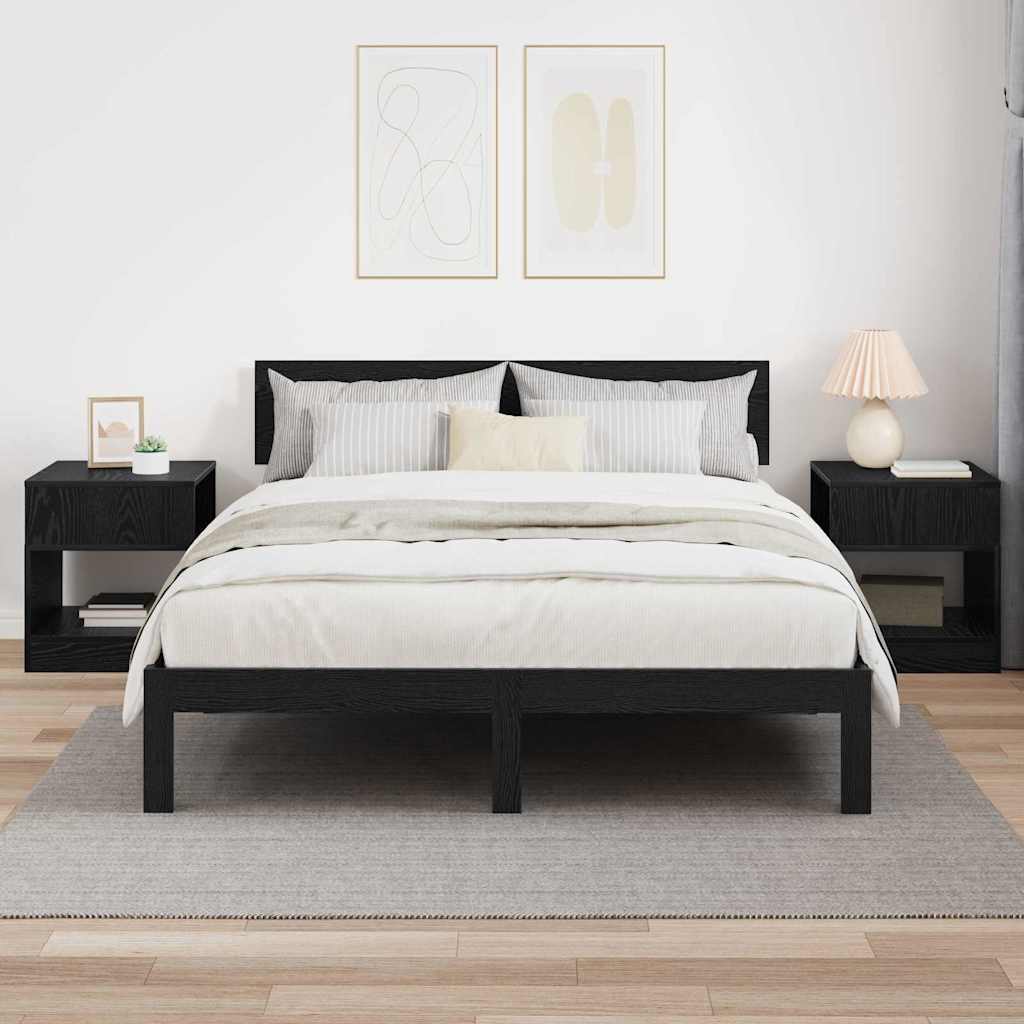 vidaXL End Table 2 pcs Μαύρη Οξυά 40,5 x 40 x 45 εκ Επεξεργασμένο ξύλο