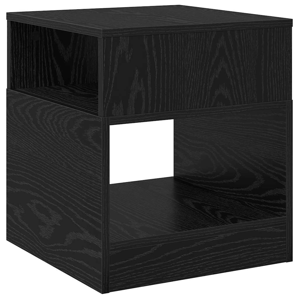 vidaXL End Table 2 pcs Μαύρη Οξυά 40,5 x 40 x 45 εκ Επεξεργασμένο ξύλο