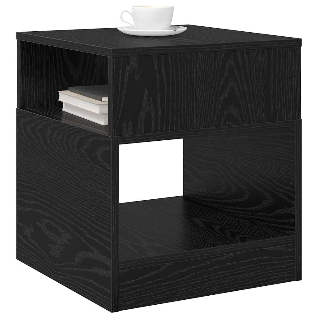 vidaXL End Table 2 pcs Μαύρη Οξυά 40,5 x 40 x 45 εκ Επεξεργασμένο ξύλο