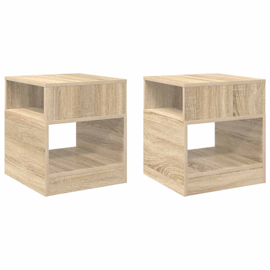 vidaXL End Table 2 pcs Δρύς Sonoma 40,5 x 40 x 45 εκ