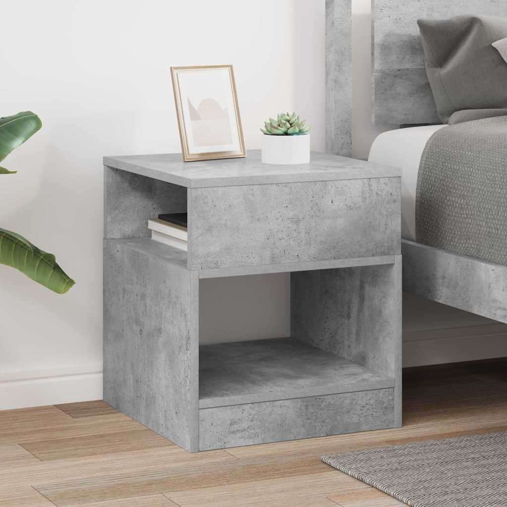 vidaXL End Table Σκυρόδεμα Γκρι 40,5 x 40 x 45 εκ Επεξεργασμένο Ξύλο