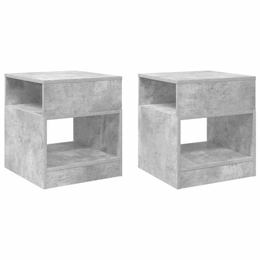 vidaXL End Table 2 pcs Σκυρόδεμα Γκρι 40,5 x 40 x 45 εκ