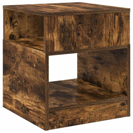 vidaXL End Table Καπνιστό Δρύς 40,5 x 40 x 45 εκ Επεξεργασμένο ξύλο
