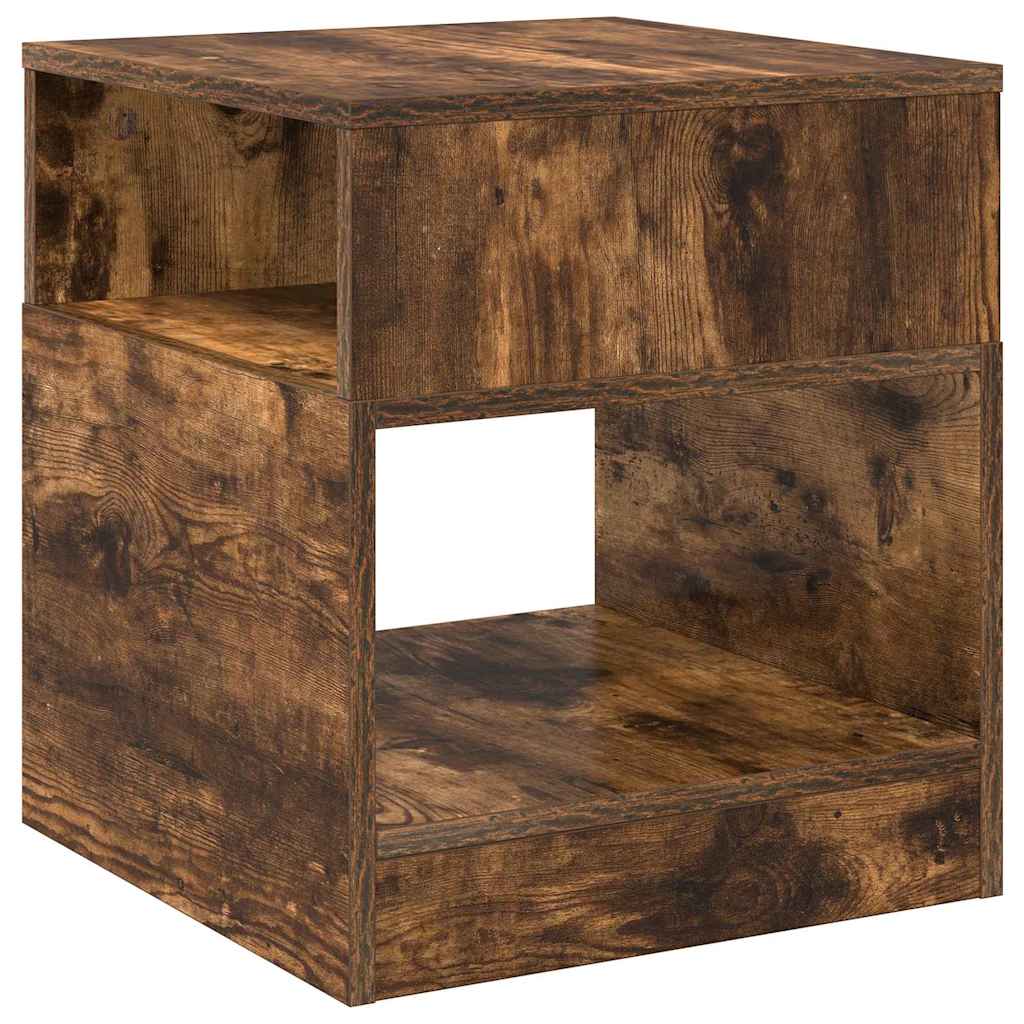 vidaXL End Table Καπνιστό Δρύς 40,5 x 40 x 45 εκ Επεξεργασμένο ξύλο