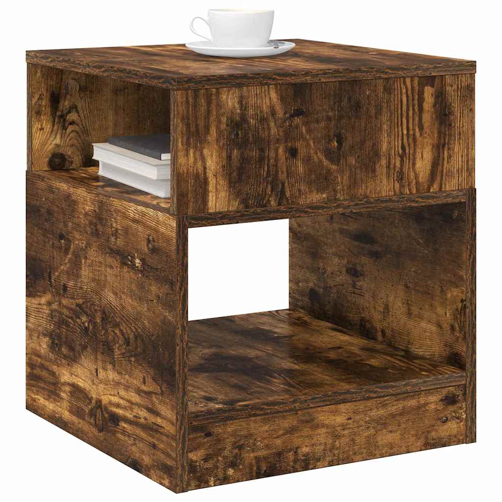 vidaXL End Table Καπνιστό Δρύς 40,5 x 40 x 45 εκ Επεξεργασμένο ξύλο