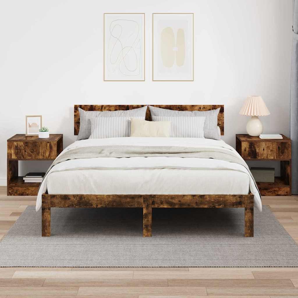vidaXL End Table 2 pcs Καπνιστό Δρύς 40,5 x 40 x 45 εκ