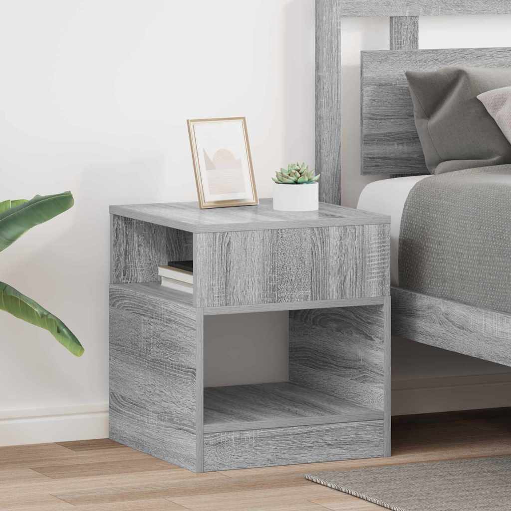 vidaXL End Table 2 pcs Γκρίζο Σονομα 40,5 x 40 x 45 εκ