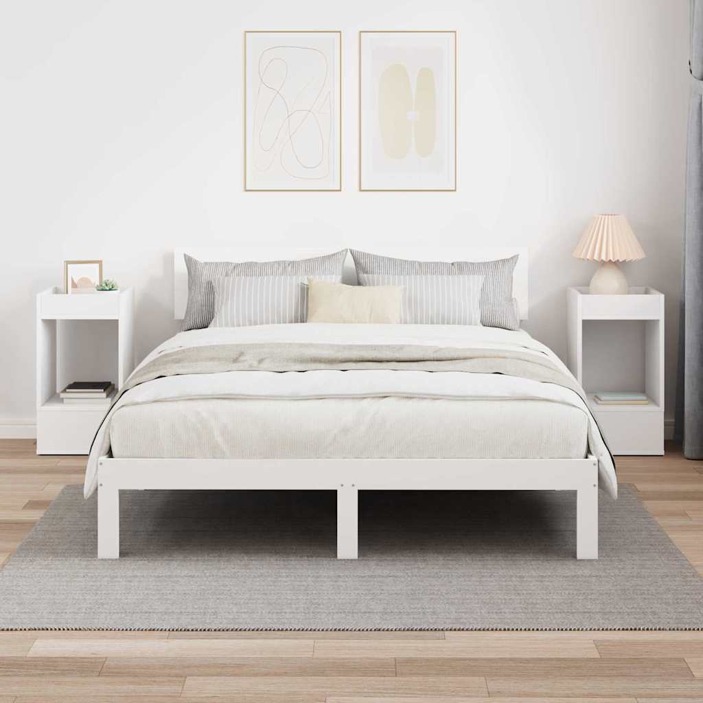 vidaXL End Table 2 pcs Λευκό 30 x 30 x 56 εκ. Επεξεργασμένο ξύλο