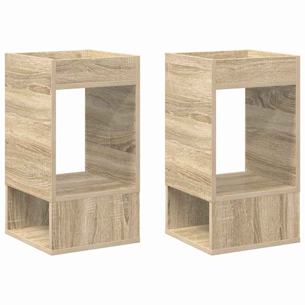 vidaXL End Table 2 pcs Δρύς Sonoma 30 x 30 x 56 εκ. Επεξεργασμένο ξύλο