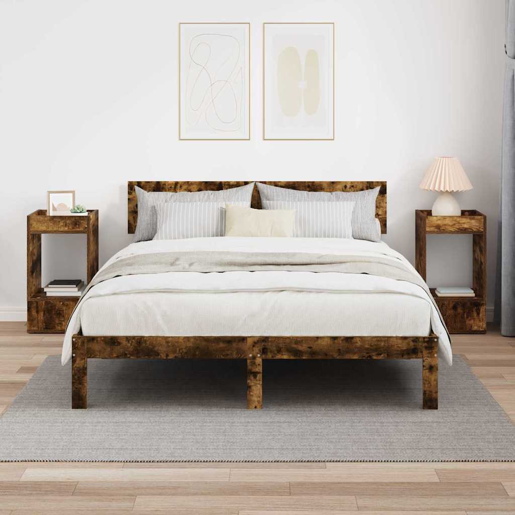 vidaXL End Table 2 pcs Καπνιστό Δρύς 30 x 30 x 56 εκ.