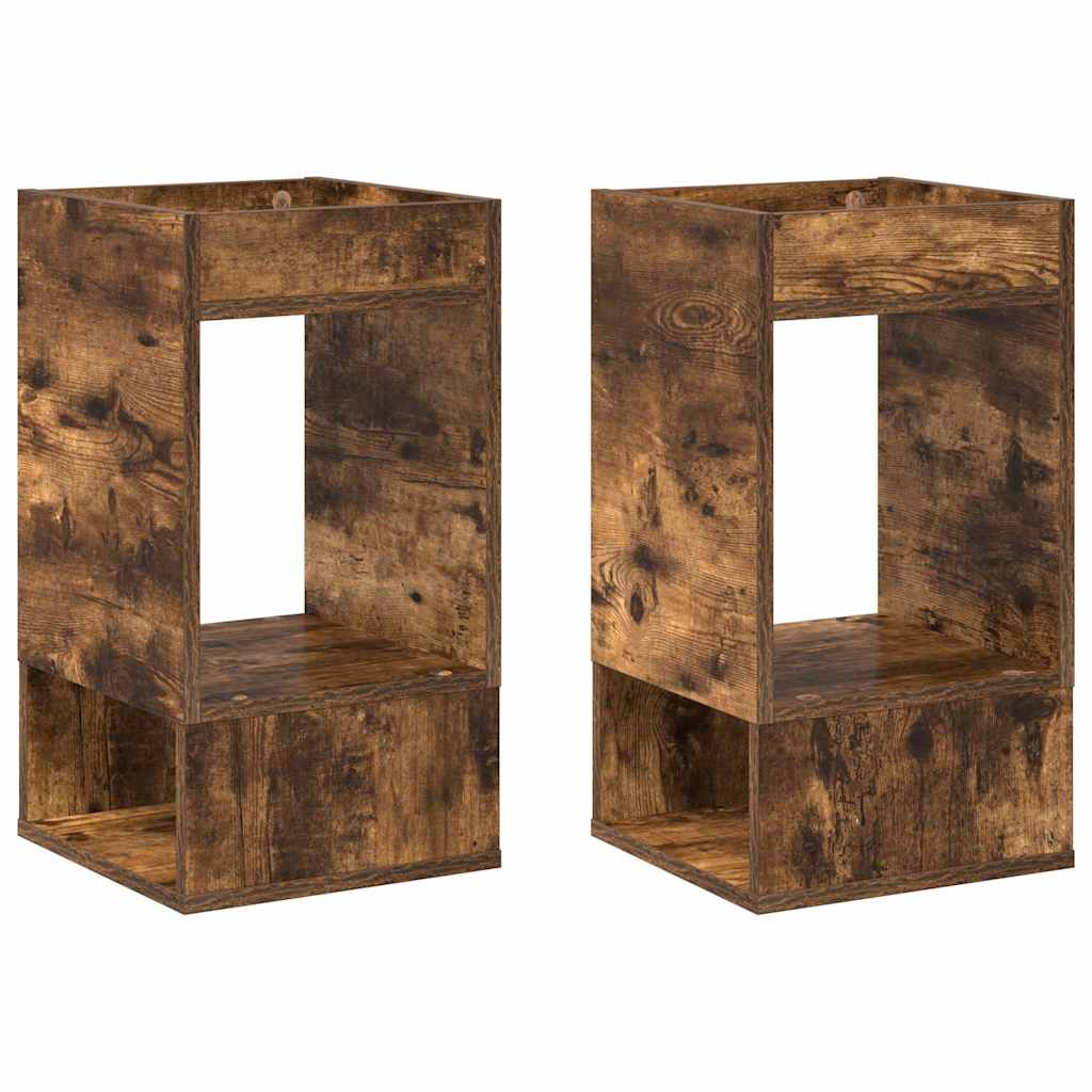 vidaXL End Table 2 pcs Καπνιστό Δρύς 30 x 30 x 56 εκ.