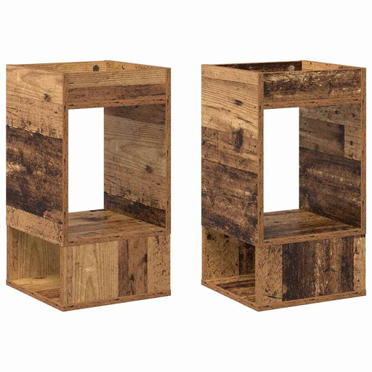 vidaXL End Table 2 τεμ. Παλιό ξύλο 30 x 30 x 56 εκ. Επεξεργασμένο Ξύλο