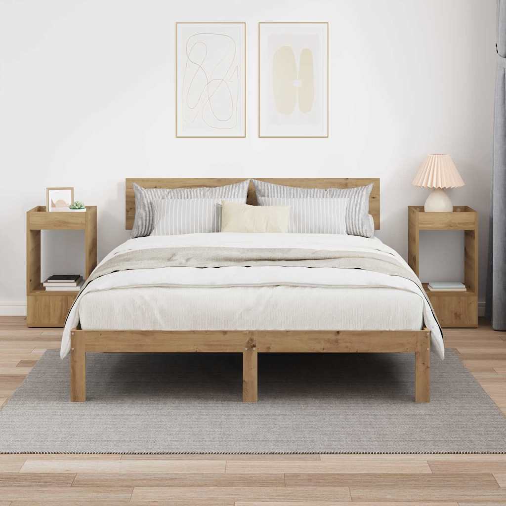 vidaXL End Table 2 pcs Artisan Oak 30 x 30 x 56 εκ. Επεξεργασμένο ξύλο