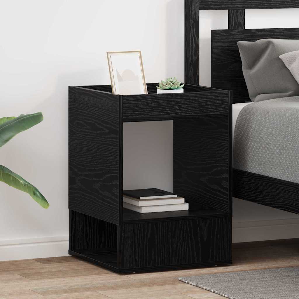 vidaXL End Table 2 pcs Μαύρη Οξυά 40 x 40 x 56 εκ. Επεξεργασμένο ξύλο