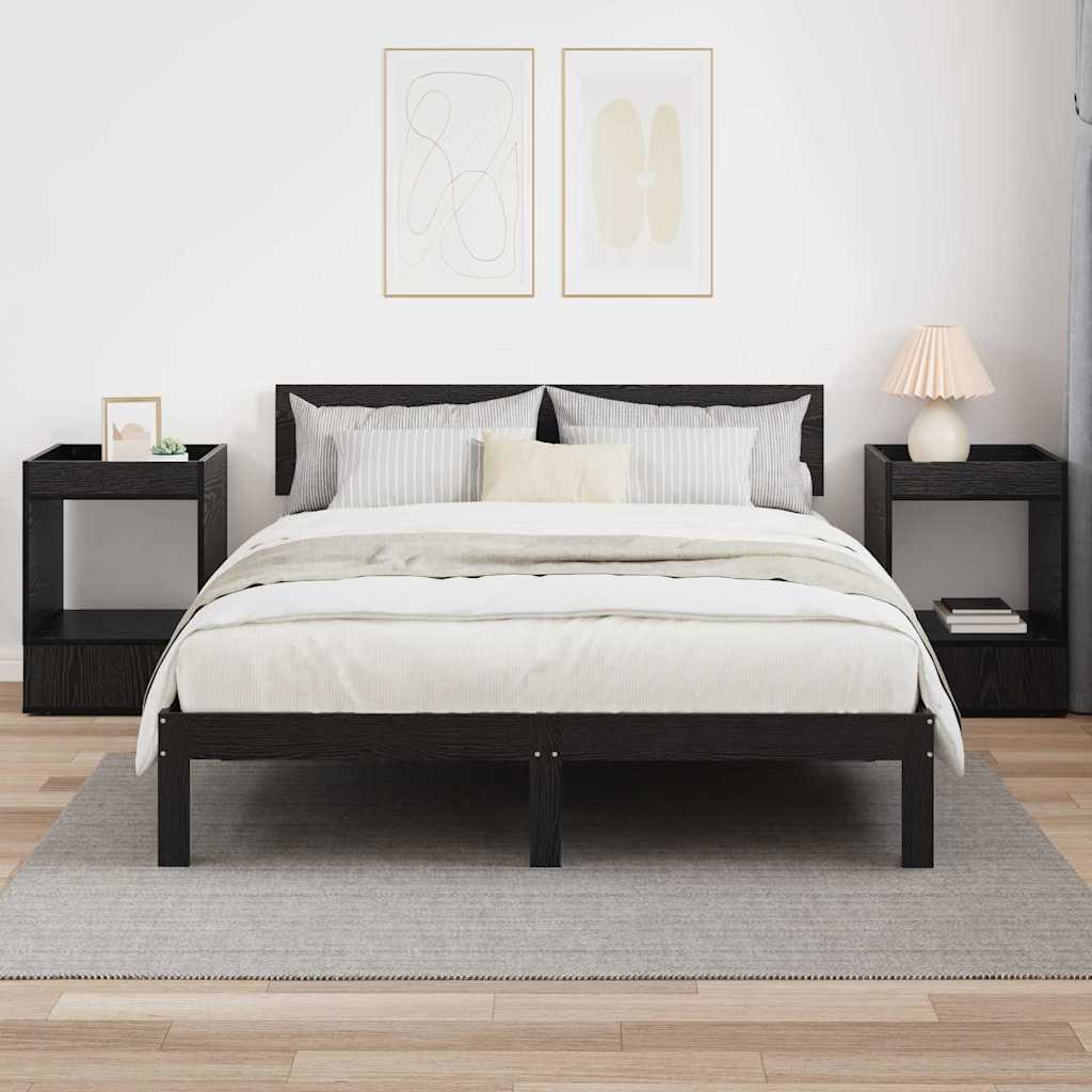 vidaXL End Table 2 pcs Μαύρη Οξυά 40 x 40 x 56 εκ. Επεξεργασμένο ξύλο