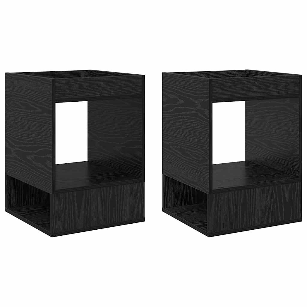 vidaXL End Table 2 pcs Μαύρη Οξυά 40 x 40 x 56 εκ. Επεξεργασμένο ξύλο