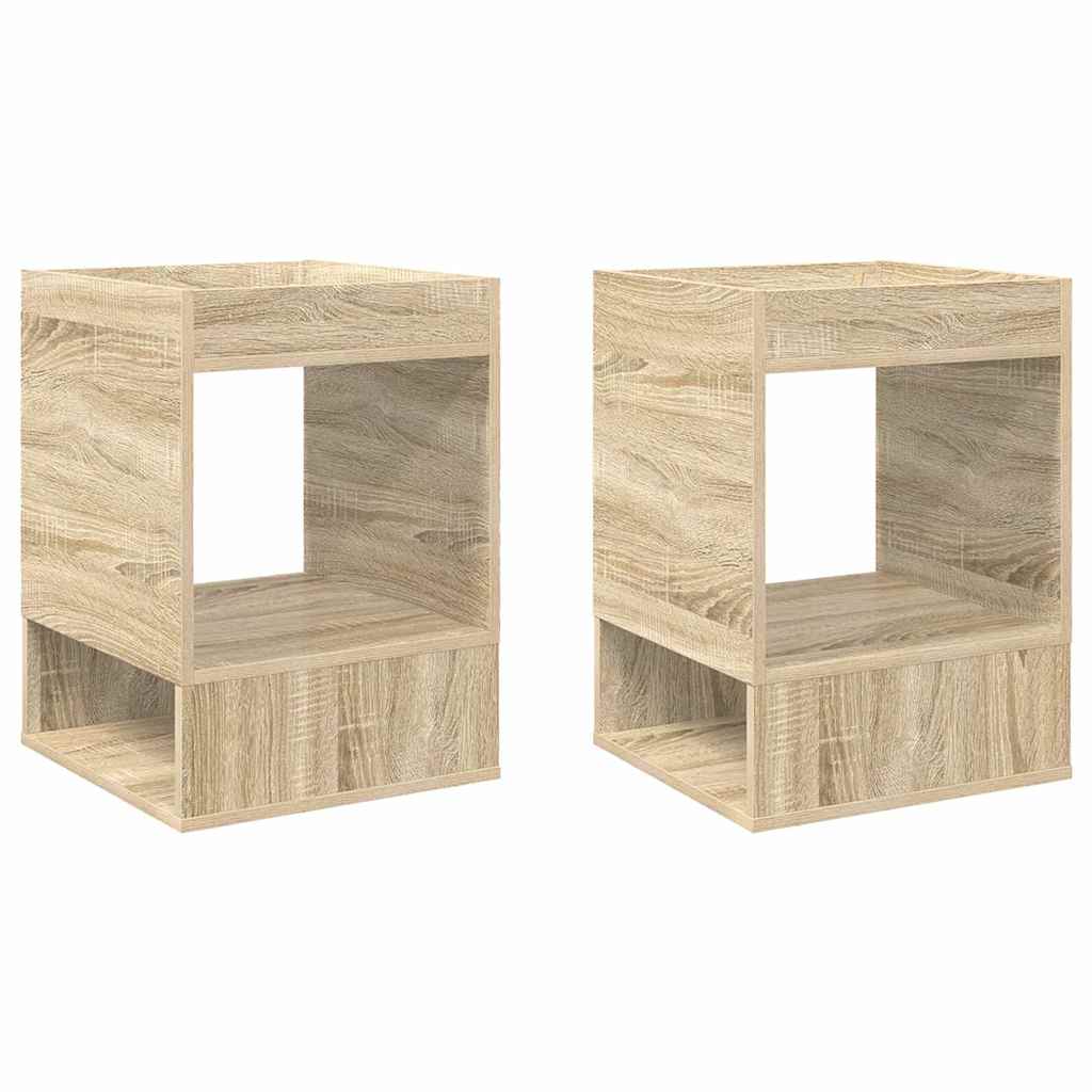 vidaXL End Table 2 pcs Δρύς Sonoma 40 x 40 x 56 εκ. Επεξεργασμένο ξύλο