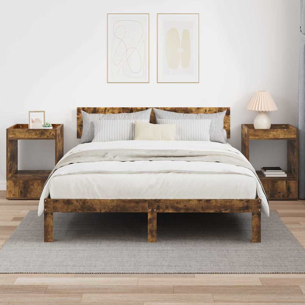 vidaXL End Table 2 pcs Καπνιστό Δρύς 40 x 40 x 56 εκ.