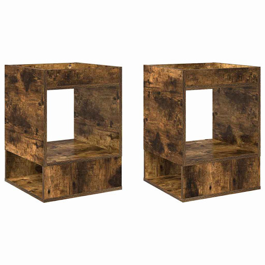 vidaXL End Table 2 τεμ. Καπνιστό Δρύς 40 x 40 x 56 εκ.
