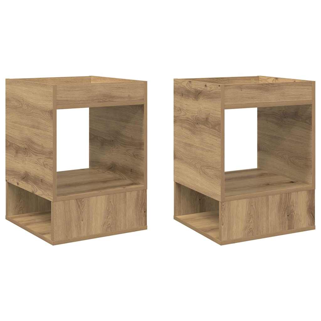 vidaXL End Table 2 pcs Artisan Oak 40 x 40 x 56 εκ. Επεξεργασμένο ξύλο