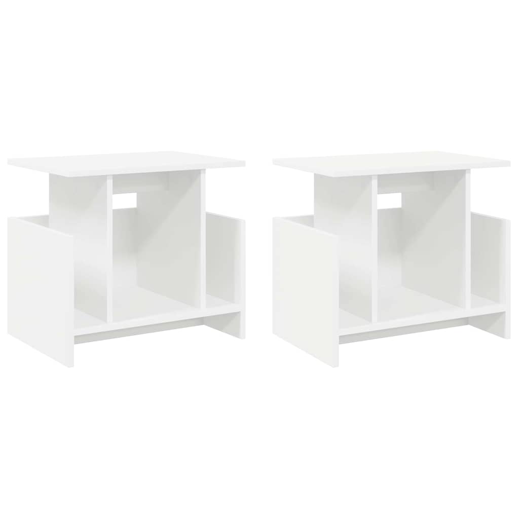 vidaXL Βάση TV 2 pcs Λευκό 50 x 35 x 45 cm Επεξεργασμένο ξύλο