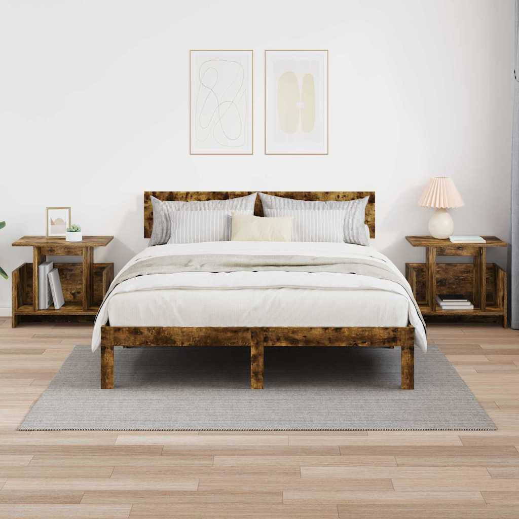 vidaXL Βάση TV 2 pcs Καπνιστό Δρύς 50 x 35 x 45 cm Επεξεργασμένο ξύλο