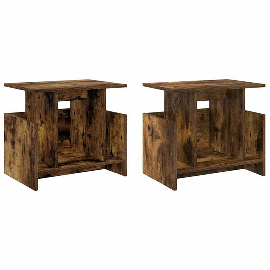 vidaXL Βάση TV 2 pcs Καπνιστό Δρύς 50 x 35 x 45 cm Επεξεργασμένο ξύλο