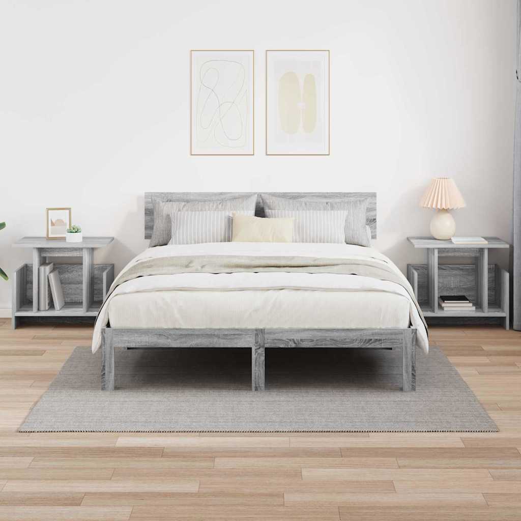 vidaXL Βάση TV 2 pcs Γκρίζο Σονομα 50 x 35 x 45 cm Επεξεργασμένο ξύλο