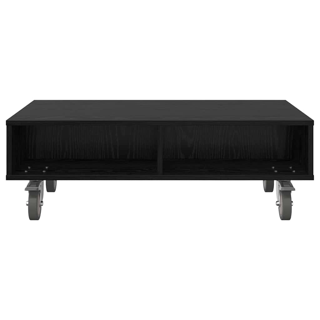 vidaXL Κομοδίνο με τροχούς Μαύρη Οξυά 90 x 50 x 30 cm