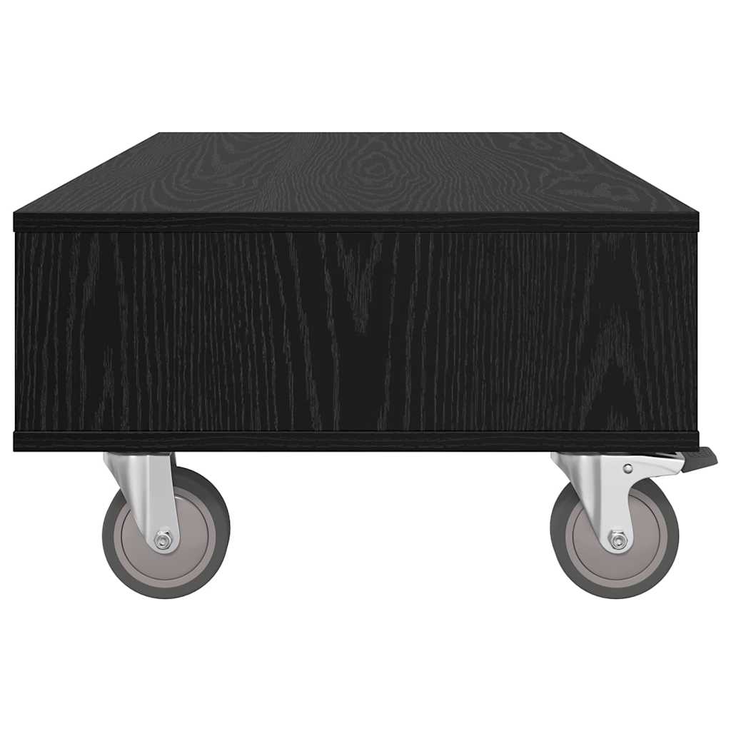 vidaXL Κομοδίνο με τροχούς Μαύρη Οξυά 90 x 50 x 30 cm