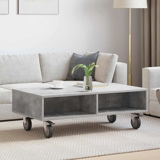 vidaXL Κομοδίνο με τροχούς Σκυρόδεμα Γκρι 90 x 50 x 30 cm