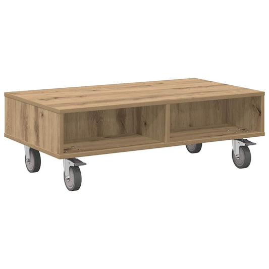 vidaXL Κομοδίνο με τροχούς Artisan Oak 90 x 50 x 30 cm