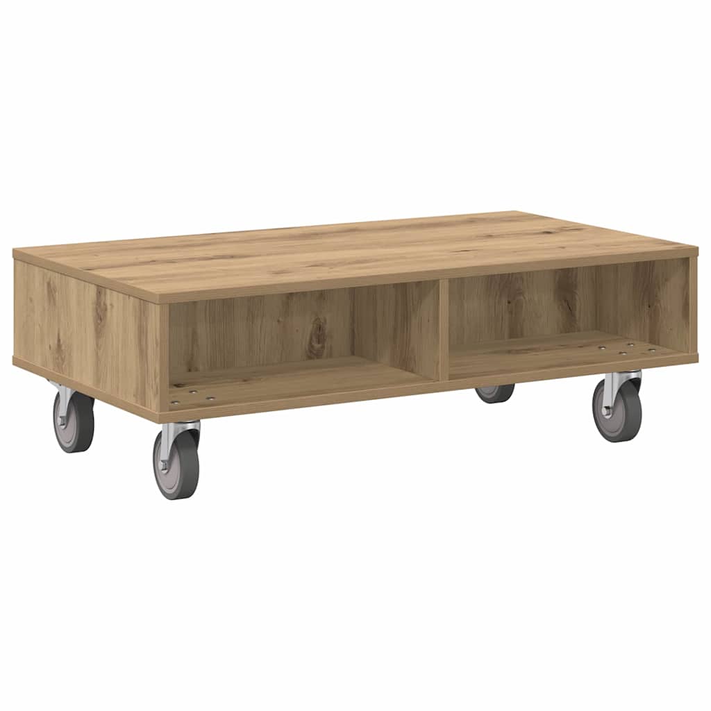vidaXL Κομοδίνο με τροχούς Artisan Oak 90 x 50 x 30 cm