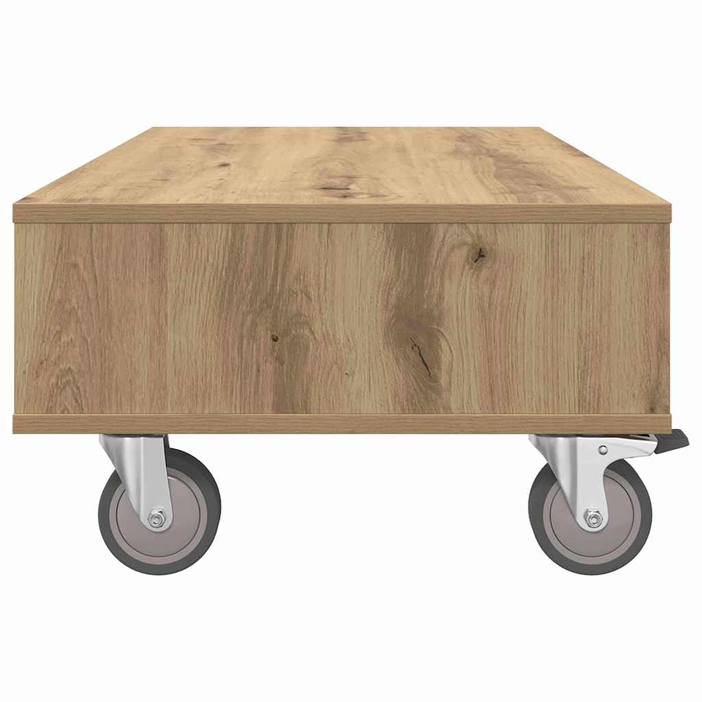 vidaXL Κομοδίνο με τροχούς Artisan Oak 90 x 50 x 30 cm