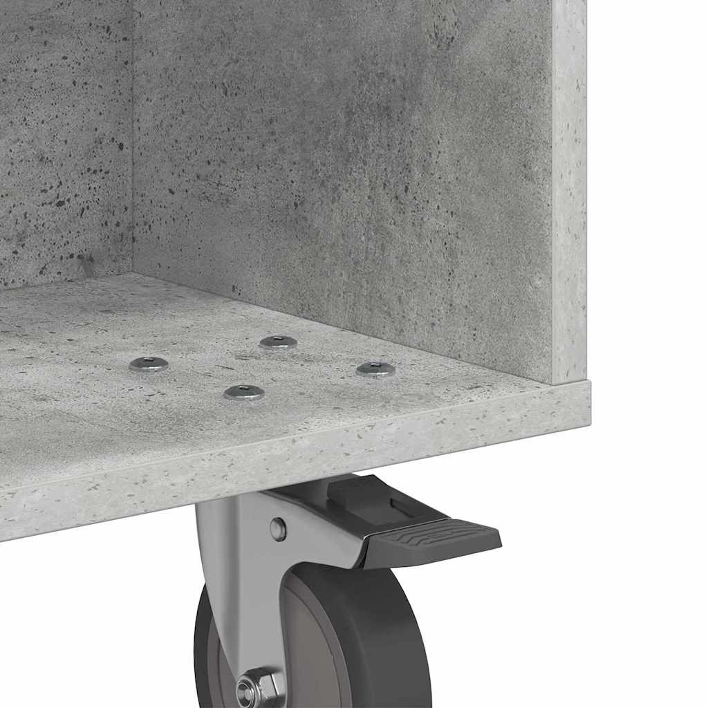 vidaXL Κομοδίνο με τροχούς Σκυρόδεμα Γκρι 50,5 x 50 x 30 εκ
