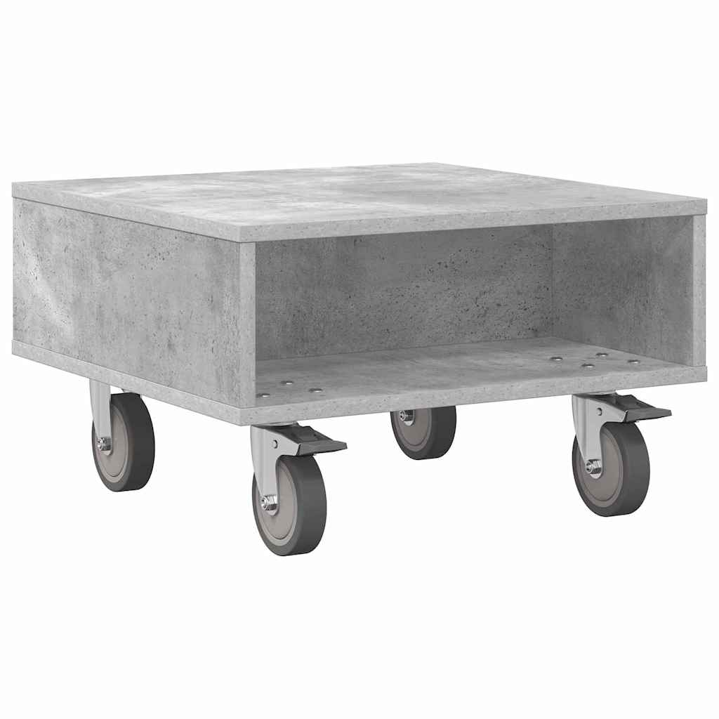 vidaXL Κομοδίνο με τροχούς Σκυρόδεμα Γκρι 50,5 x 50 x 30 εκ