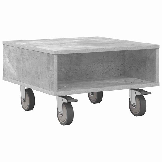 vidaXL Κομοδίνο με τροχούς Σκυρόδεμα Γκρι 50,5 x 50 x 30 εκ