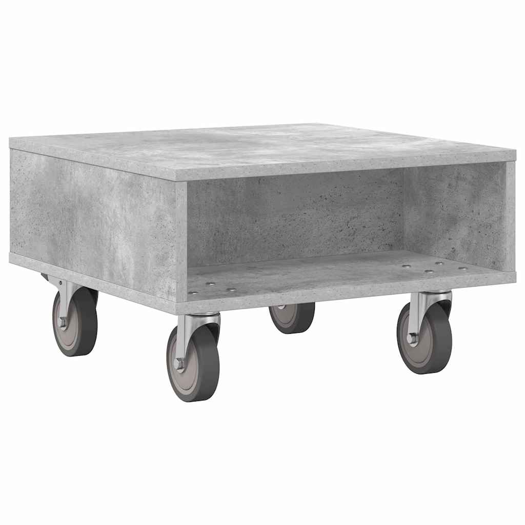 vidaXL Κομοδίνο με τροχούς Σκυρόδεμα Γκρι 50,5 x 50 x 30 εκ