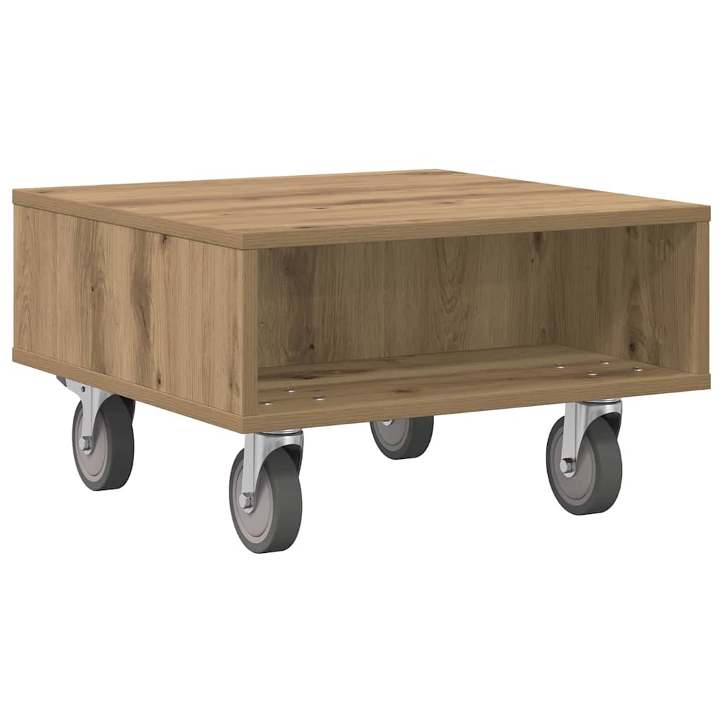 vidaXL Κομοδίνο με τροχούς Artisan Oak 50,5 x 50 x 30 εκ