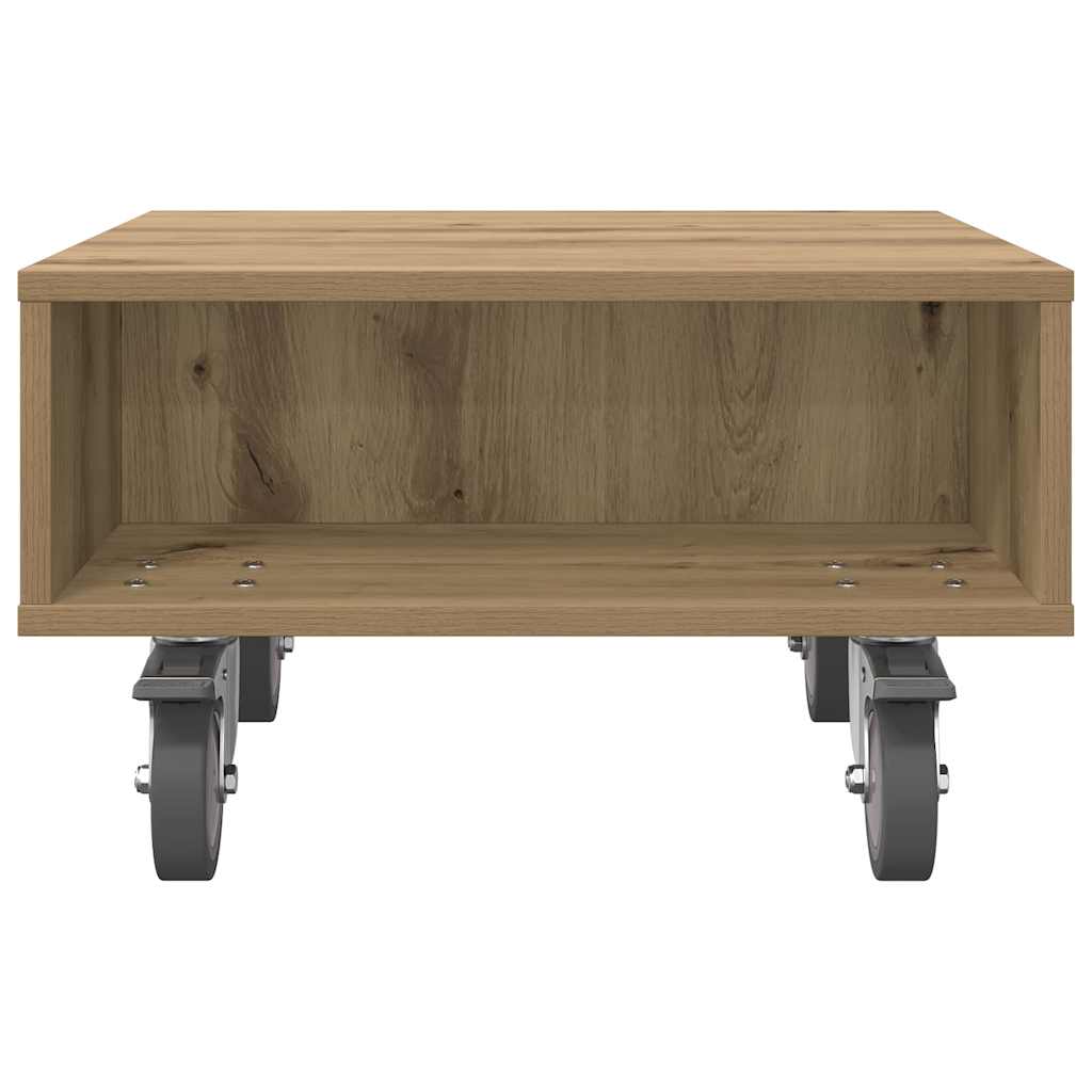vidaXL Κομοδίνο με τροχούς Artisan Oak 50,5 x 50 x 30 εκ